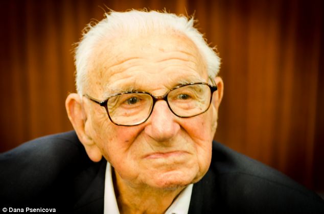 Sir Nicholas Winton, organised the transport of 669 children - mostly Jewish - from Nazi-occupied Czechoslovakia, at the Czech Embassy in London. (Credit: Daily Mail) (Alistair Reign News Blog: www.AlistairReignBlog.com)