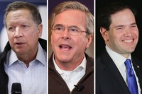 Republican Candidates (left to right): Kasich, Bush, and Rubio,