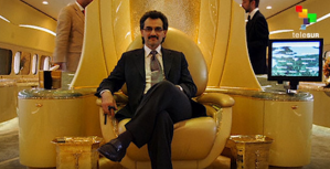 KSA: Prince Al-Waleed Bin Talaal Bin Abdulaziz Al Saud aboard one of his personal jets.